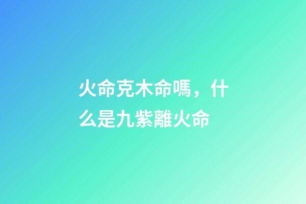 火命克木命嗎，什么是九紫離火命-第1張-觀點(diǎn)-玄機(jī)派