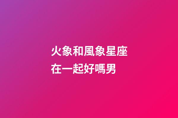 火象和風象星座在一起好嗎男-第1張-星座運勢-玄機派