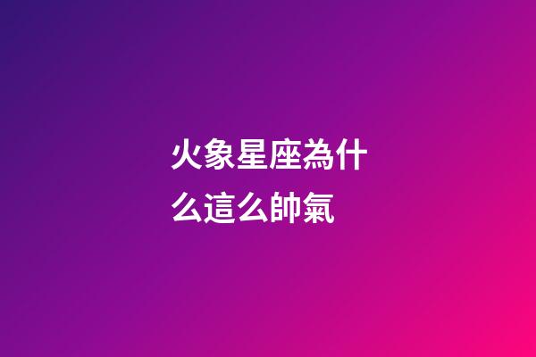火象星座為什么這么帥氣-第1張-星座運勢-玄機派