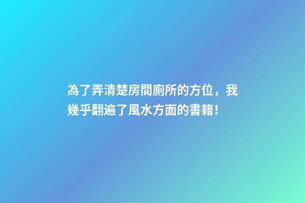 為了弄清楚房間廁所的方位，我幾乎翻遍了風水方面的書籍！