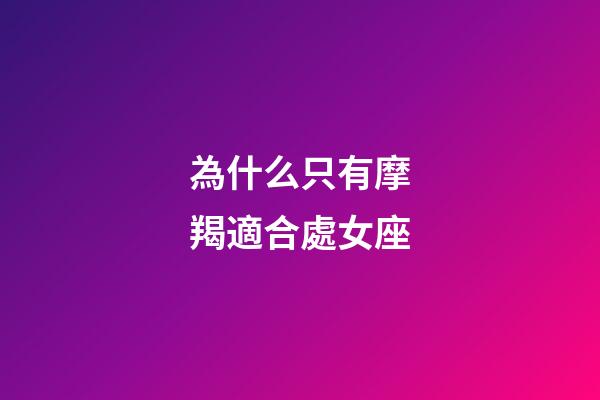 為什么只有摩羯適合處女座-第1張-星座運勢-玄機派