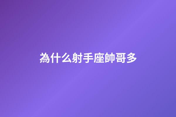 為什么射手座帥哥多-第1張-星座運(yùn)勢-玄機(jī)派