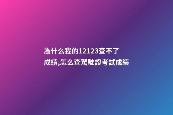 為什么我的12123查不了成績,怎么查駕駛證考試成績-第1張-觀點(diǎn)-玄機(jī)派