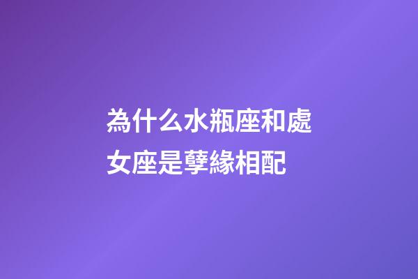 為什么水瓶座和處女座是孽緣相配-第1張-星座運勢-玄機派