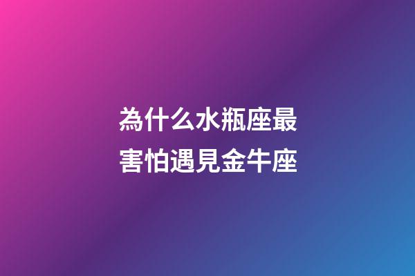 為什么水瓶座最害怕遇見金牛座-第1張-星座運勢-玄機派