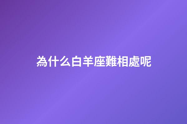 為什么白羊座難相處呢-第1張-星座運勢-玄機派