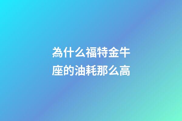 為什么福特金牛座的油耗那么高-第1張-星座運勢-玄機派