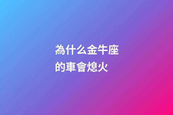為什么金牛座的車會熄火-第1張-星座運勢-玄機派