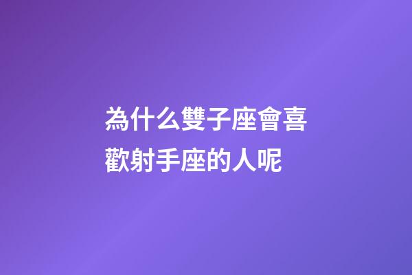 為什么雙子座會喜歡射手座的人呢-第1張-星座運勢-玄機派