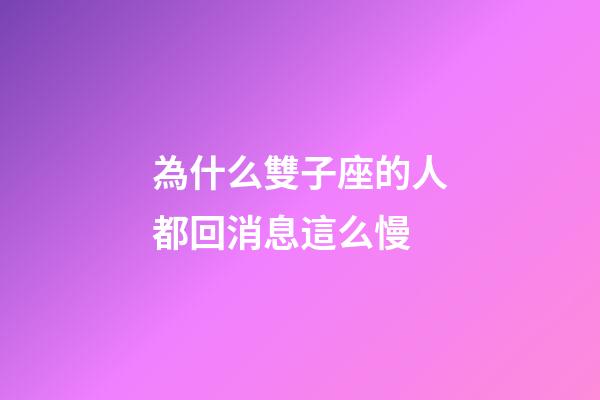 為什么雙子座的人都回消息這么慢-第1張-星座運勢-玄機派