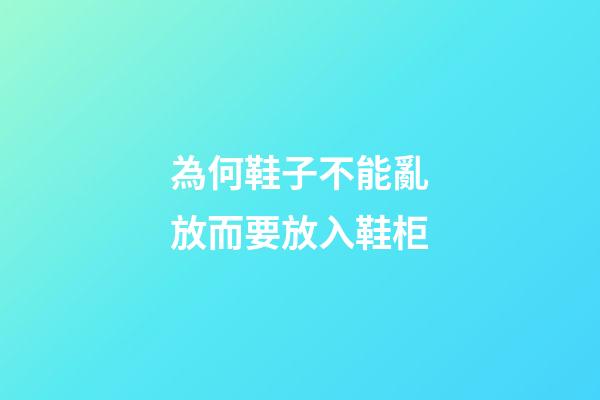 為何鞋子不能亂放而要放入鞋柜