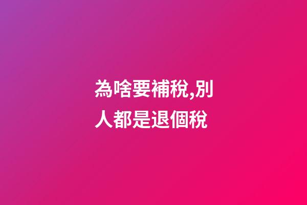 為啥要補稅,別人都是退個稅-第1張-觀點-玄機派