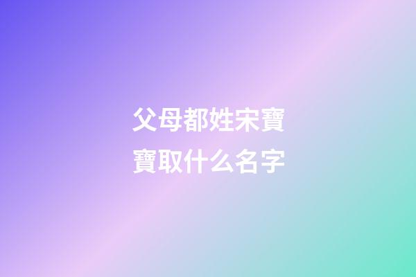 父母都姓宋寶寶取什么名字(父母都姓宋寶寶取什么名字比較好)-第1張-寶寶起名-玄機派