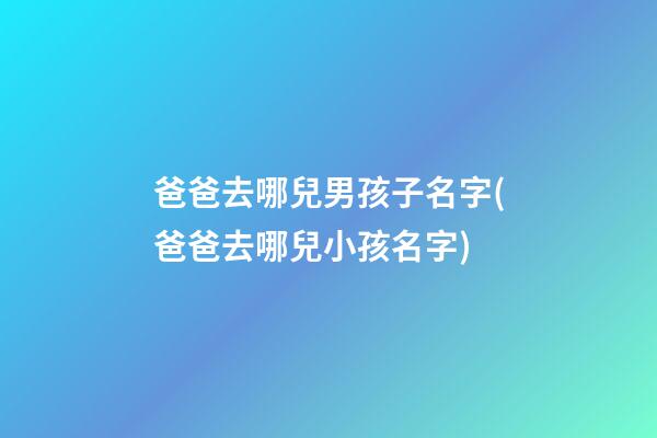 爸爸去哪兒男孩子名字(爸爸去哪兒小孩名字)