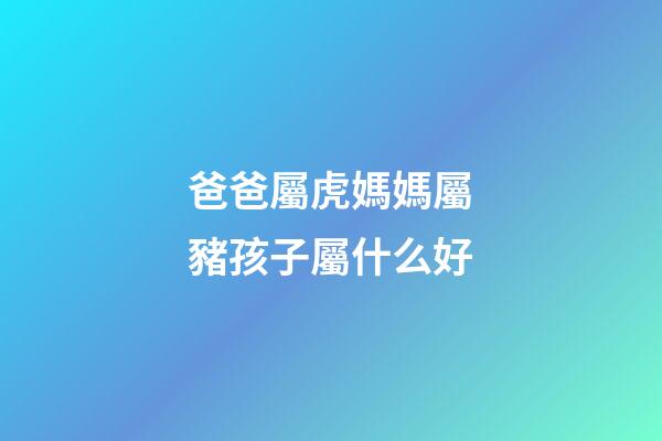 爸爸屬虎媽媽屬豬孩子屬什么好