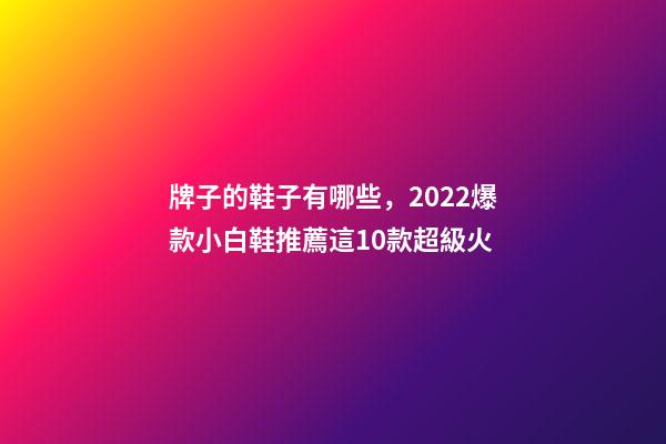 牌子的鞋子有哪些，2022爆款小白鞋推薦這10款超級火-第1張-觀點-玄機派
