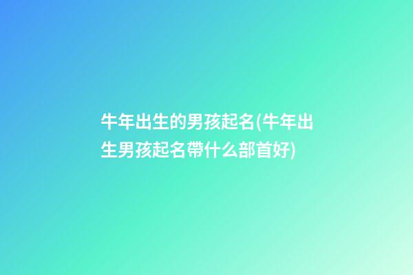 牛年出生的男孩起名(牛年出生男孩起名帶什么部首好)