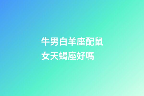 牛男白羊座配鼠女天蝎座好嗎-第1張-星座運勢-玄機派