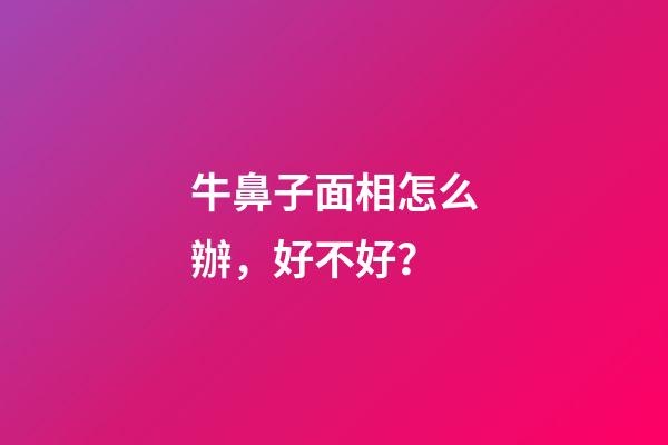 牛鼻子面相怎么辦，好不好？