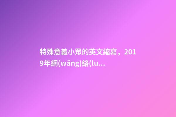 特殊意義小眾的英文縮寫，2019年網(wǎng)絡(luò)流行語榜單扎堆出爐-第1張-觀點(diǎn)-玄機(jī)派
