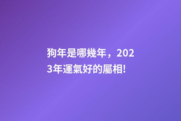 狗年是哪幾年，2023年運氣好的屬相!-第1張-觀點-玄機派