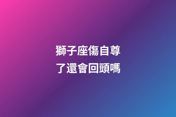 獅子座傷自尊了還會回頭嗎-第1張-星座運勢-玄機派