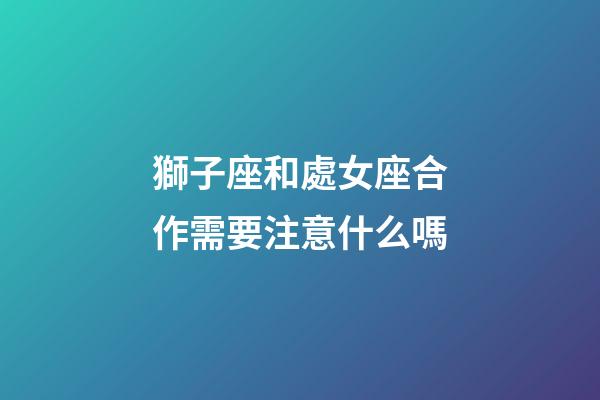 獅子座和處女座合作需要注意什么嗎-第1張-星座運勢-玄機派