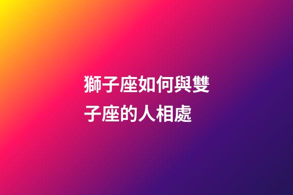 獅子座如何與雙子座的人相處-第1張-星座運勢-玄機派