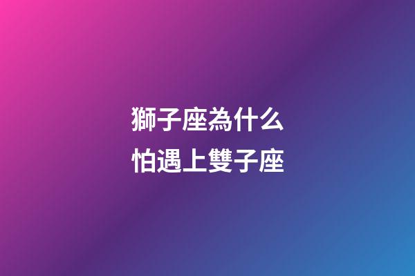 獅子座為什么怕遇上雙子座-第1張-星座運勢-玄機派