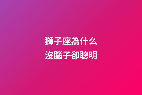 獅子座為什么沒腦子卻聰明-第1張-星座運勢-玄機派