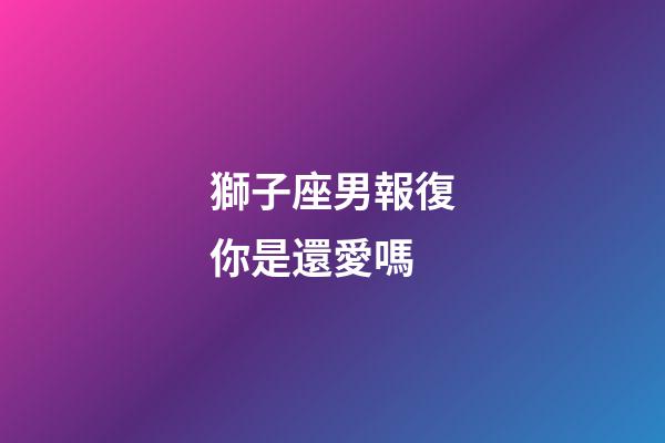獅子座男報復你是還愛嗎-第1張-星座運勢-玄機派