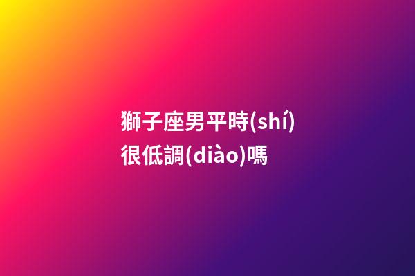 獅子座男平時(shí)很低調(diào)嗎-第1張-星座運(yùn)勢-玄機(jī)派