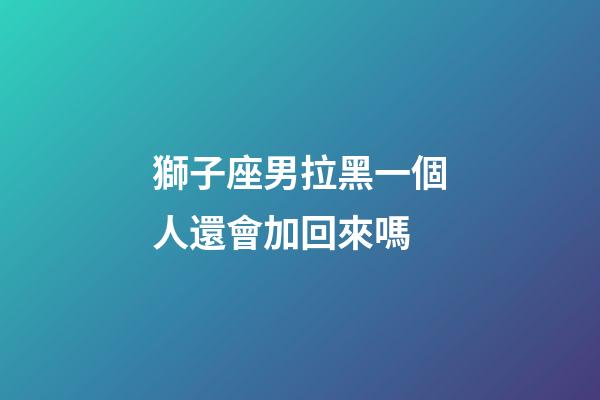 獅子座男拉黑一個人還會加回來嗎-第1張-星座運勢-玄機派
