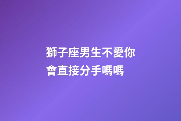 獅子座男生不愛你會直接分手嗎嗎-第1張-星座運勢-玄機派