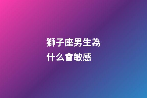獅子座男生為什么會敏感-第1張-星座運勢-玄機派