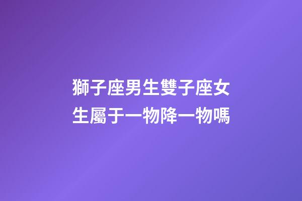 獅子座男生雙子座女生屬于一物降一物嗎