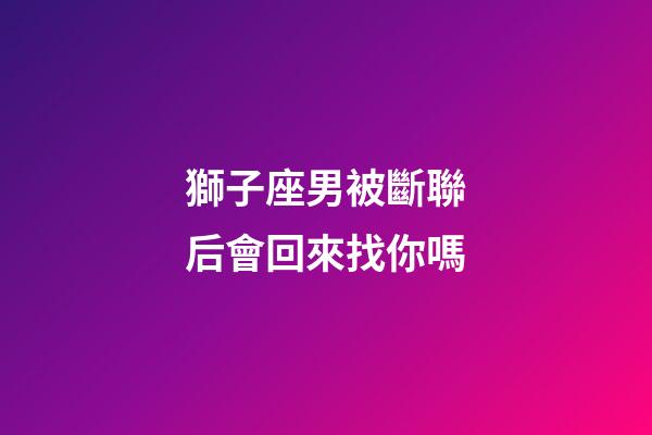獅子座男被斷聯后會回來找你嗎-第1張-星座運勢-玄機派