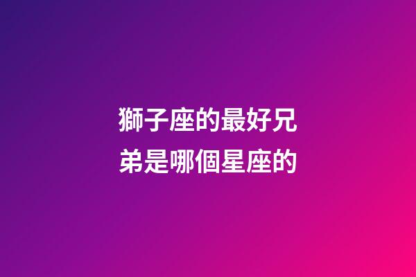 獅子座的最好兄弟是哪個星座的-第1張-星座運勢-玄機派