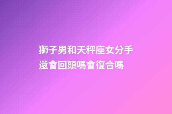 獅子男和天秤座女分手還會回頭嗎會復合嗎-第1張-星座運勢-玄機派
