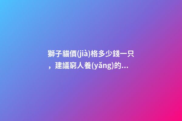 獅子貓價(jià)格多少錢一只，建議窮人養(yǎng)的10種貓-第1張-觀點(diǎn)-玄機(jī)派