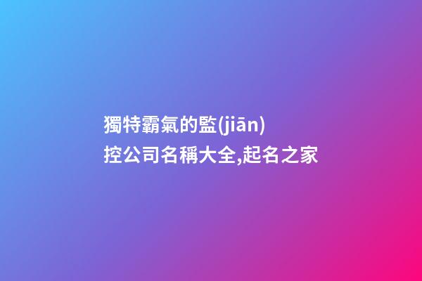 獨特霸氣的監(jiān)控公司名稱大全,起名之家-第1張-公司起名-玄機(jī)派