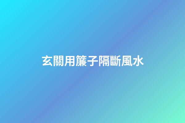 玄關用簾子隔斷風水