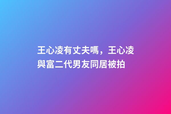王心凌有丈夫嗎，王心凌與富二代男友同居被拍