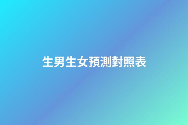 生男生女預測對照表