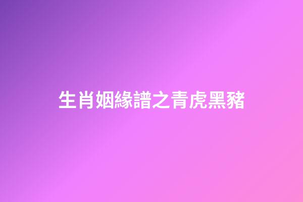 生肖姻緣譜之青虎黑豬