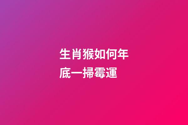 生肖猴如何年底一掃霉運