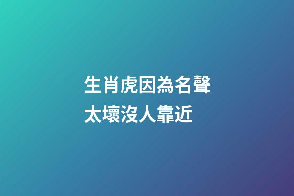 生肖虎因為名聲太壞沒人靠近