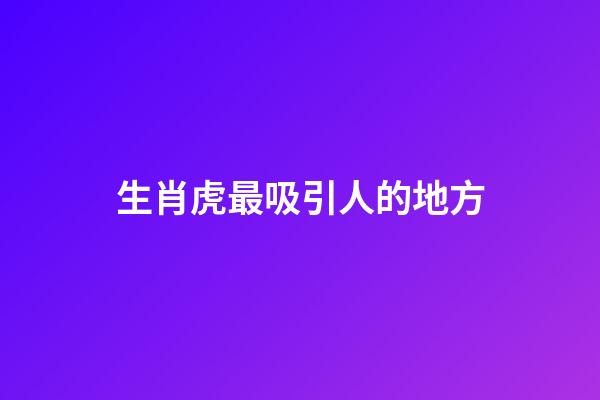 生肖虎最吸引人的地方