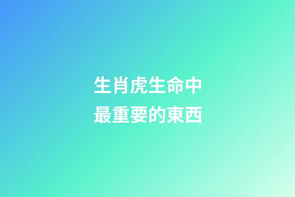 生肖虎生命中最重要的東西