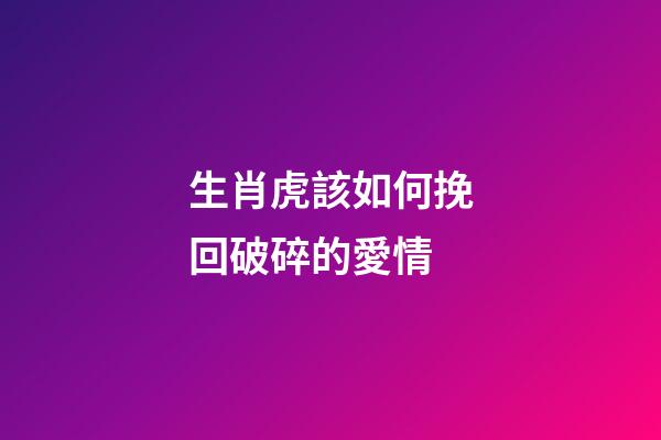 生肖虎該如何挽回破碎的愛情